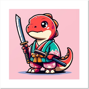 Pretty Samurai Dino Posters and Art